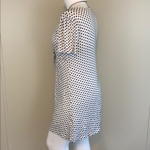 Plus Size Polka Dot Tie Front Mini Dress - Picture 3 of 6